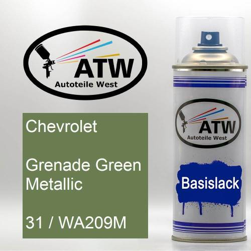 Chevrolet, Grenade Green Metallic, 31 / WA209M: 400ml Sprühdose, von ATW Autoteile West.